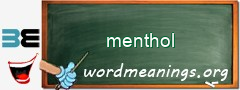 WordMeaning blackboard for menthol